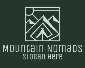 Geometric Hiker Campsite logo design