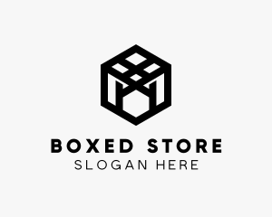 Geometric Hexagon Box logo design