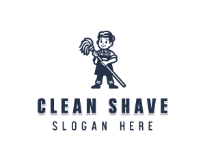 Janitorial Mop Cleaning logo design