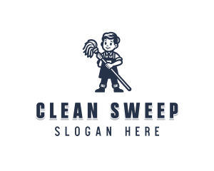 Janitorial Mop Cleaning logo design