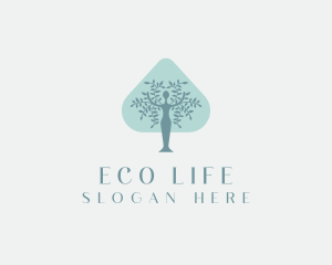 Spade Woman Tree logo design