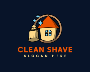 Home Cleaning Broom logo design