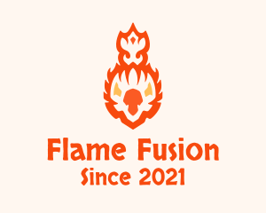 Minimalist Fire Bird logo design