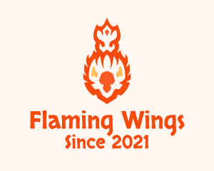 Minimalist Fire Bird logo design