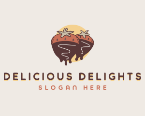 Chocolate Strawberry Dessert logo design