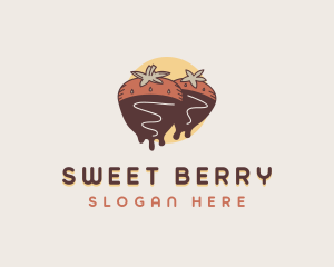 Chocolate Strawberry Dessert logo design