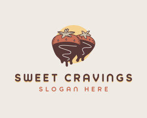 Chocolate Strawberry Dessert logo design