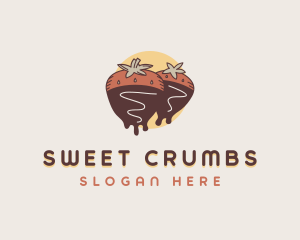 Chocolate Strawberry Dessert logo design