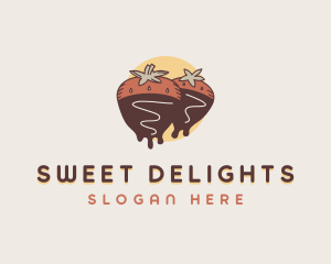 Chocolate Strawberry Dessert logo design