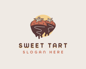 Chocolate Strawberry Dessert logo design