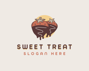 Chocolate Strawberry Dessert logo design