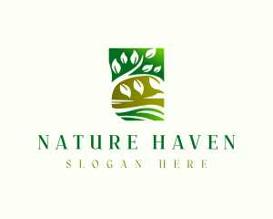 Nature Tree Landscape logo design