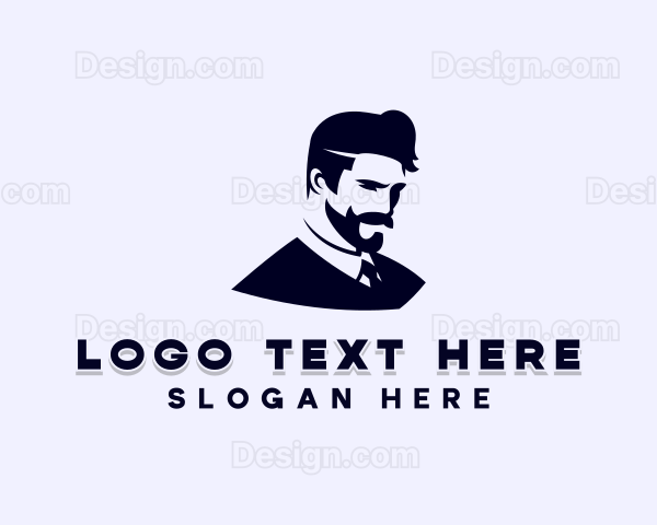 Gentleman Barbershop Hipster Logo