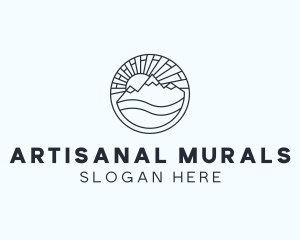 Mountain Landscape Valley logo design