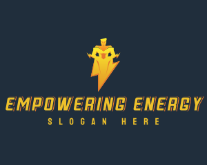 Lightning Superhero Pose logo design