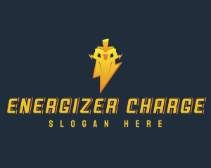 Lightning Superhero Pose logo design