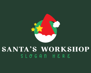 Santa Hat Star logo design