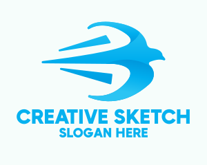 Fast Blue Bird logo design