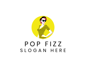 Sexy Woman Pop Art logo design