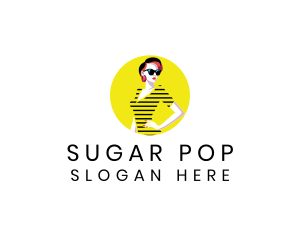 Sexy Woman Pop Art logo design