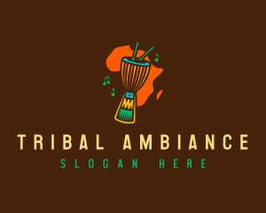 African Djembe Drum logo design