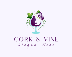 Wine Glass Woman logo design