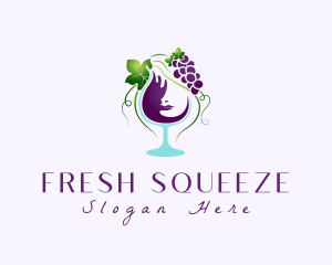 Wine Glass Woman logo design