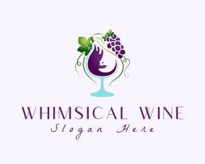 Wine Glass Woman logo design