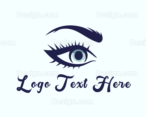 Blue Eyelash Beautician Logo