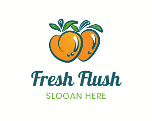 Fresh Peach Fruit logo design