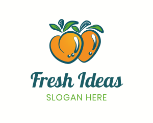 Fresh Peach Fruit logo design