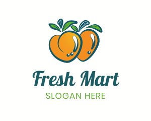 Fresh Peach Fruit logo design