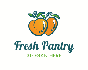 Fresh Peach Fruit logo design