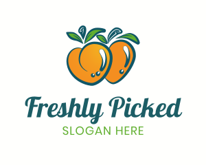 Fresh Peach Fruit logo design