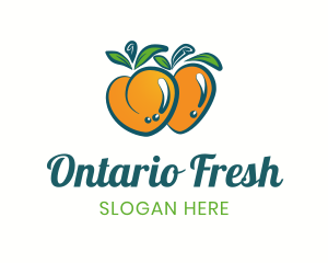 Fresh Peach Fruit logo design