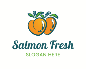 Fresh Peach Fruit logo design