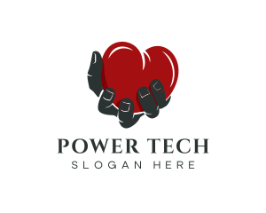 Valentine Hand Heart Logo