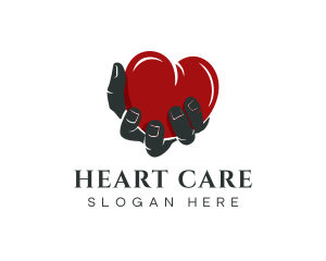 Valentine Hand Heart logo