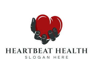 Valentine Hand Heart logo