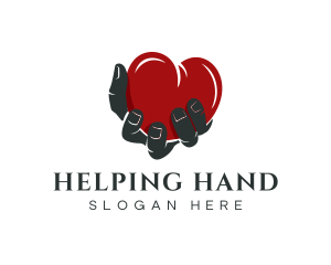 Valentine Hand Heart logo design