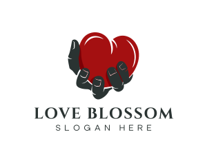 Valentine Hand Heart logo design