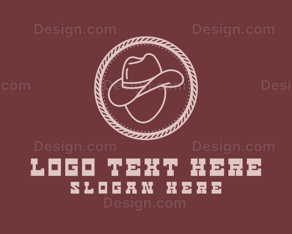 Hipster Rope Cowboy Hat Logo