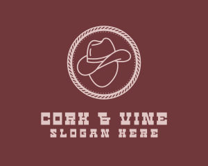 Hipster Rope Cowboy Hat logo design