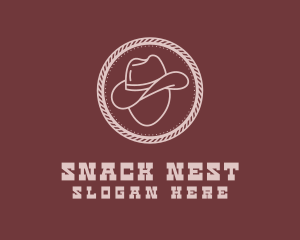 Hipster Rope Cowboy Hat logo design