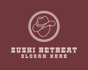 Hipster Rope Cowboy Hat logo design