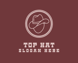 Hipster Rope Cowboy Hat logo design