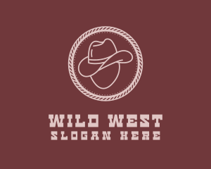 Hipster Rope Cowboy Hat logo design