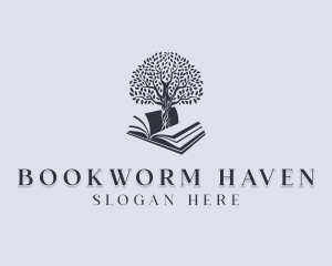 Bible Study Tree Book logo design