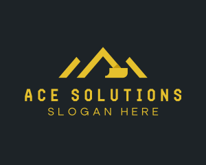 Mountain Excavation Letter A logo design