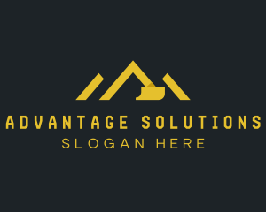 Mountain Excavation Letter A logo design